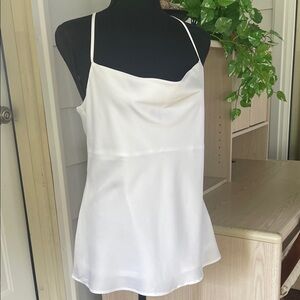 Express White Longer Length Strappy  Cami Top with Racerback Size M